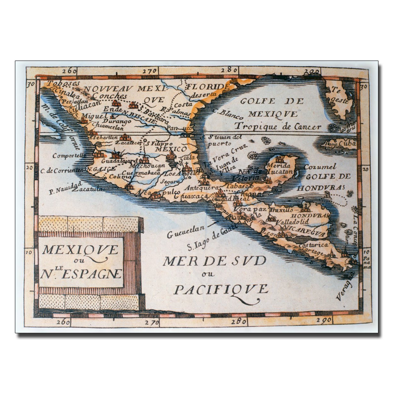 Map Of Mexico Or New Spain 1625' Canvas Art 18 X 24