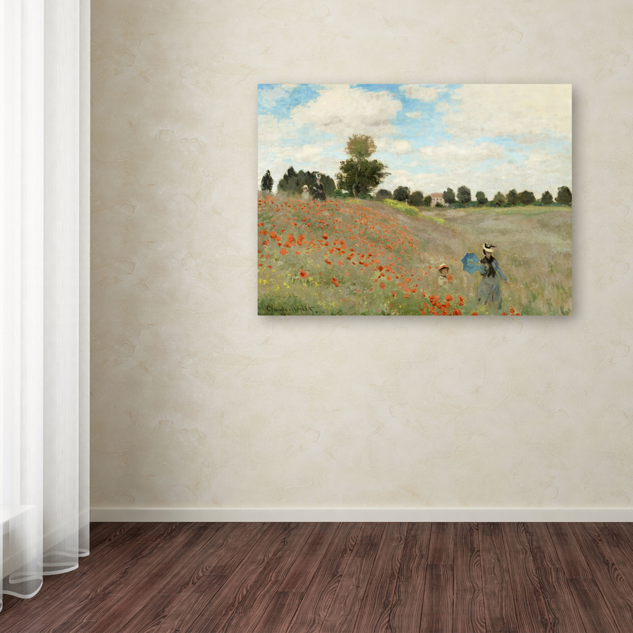 Claude Monet 'Wild Poppies Near Argenteuil' Canvas Art 18 X 24