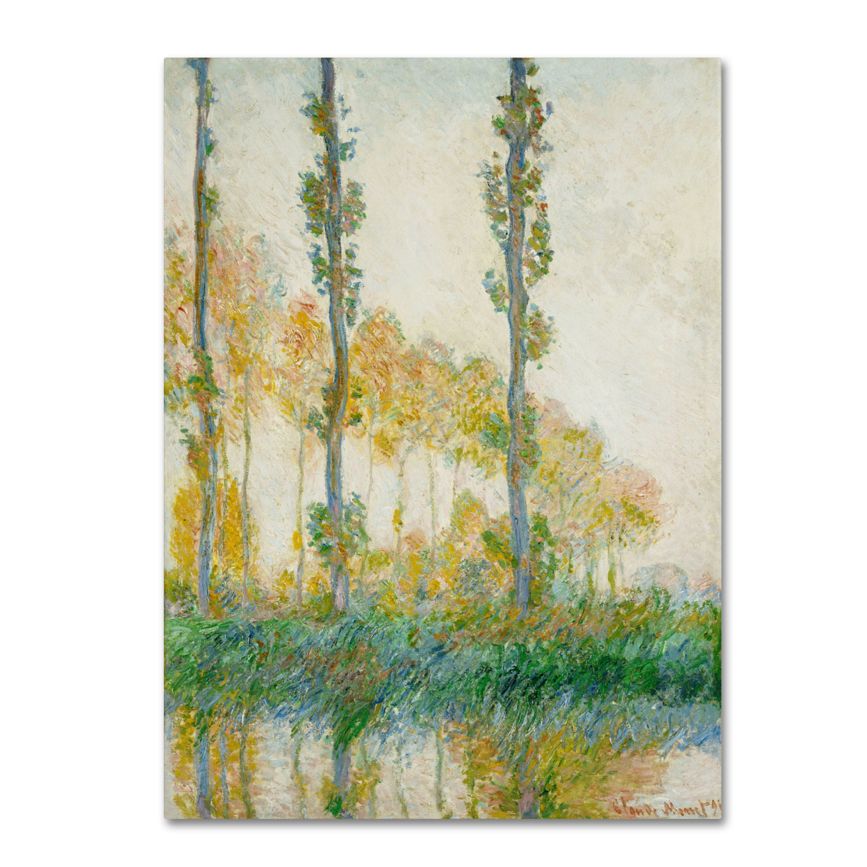Claude Monet 'The Three Trees Autumn' Canvas Art 18 X 24