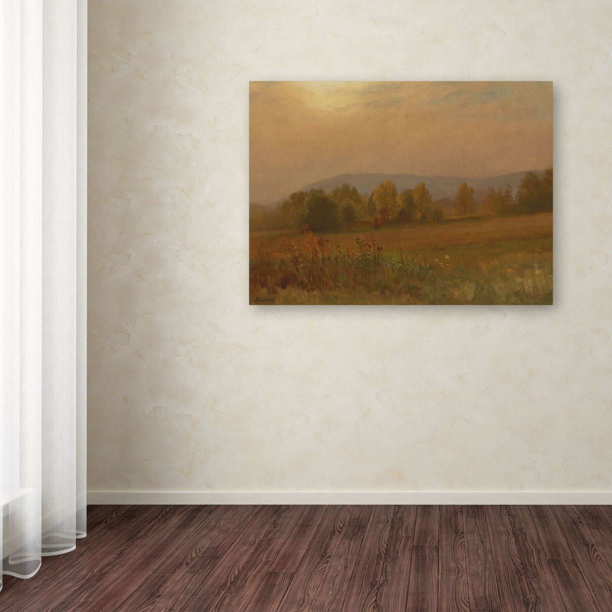 Albert Bierstadt 'Autumn Landscape New England' Canvas Art 18 X 24