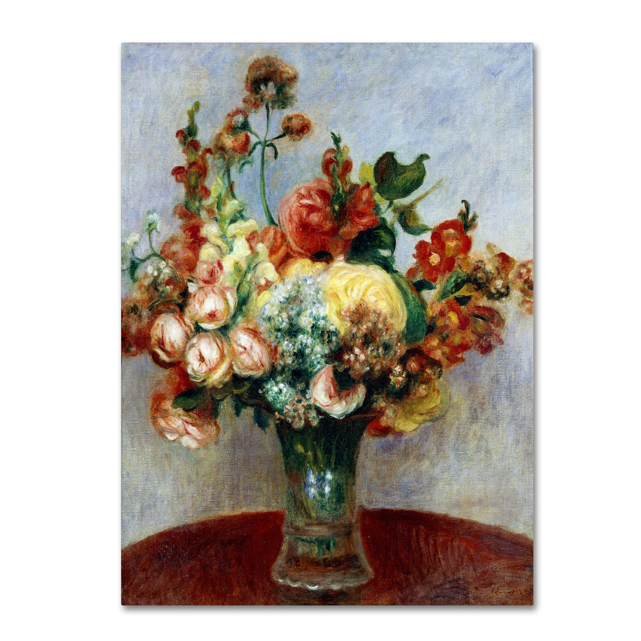 Pierre Renoir 'Flowers In A Vase 1898' Canvas Art 18 X 24