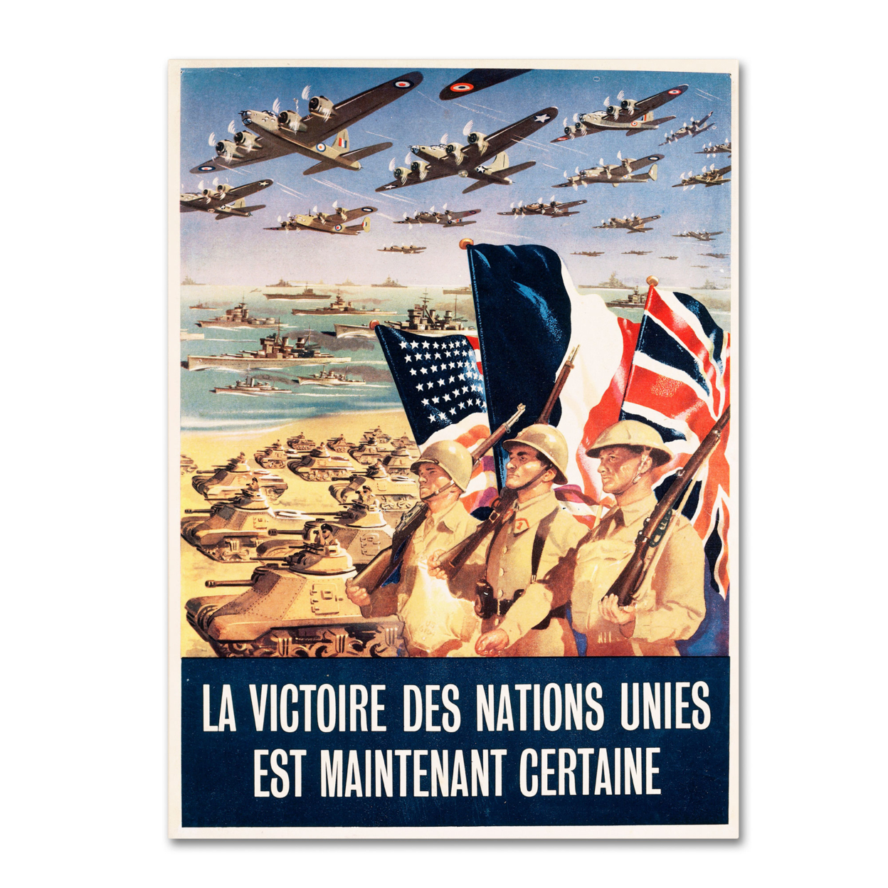 French Propaganda Poster From World War II' Canvas Art 18 X 24