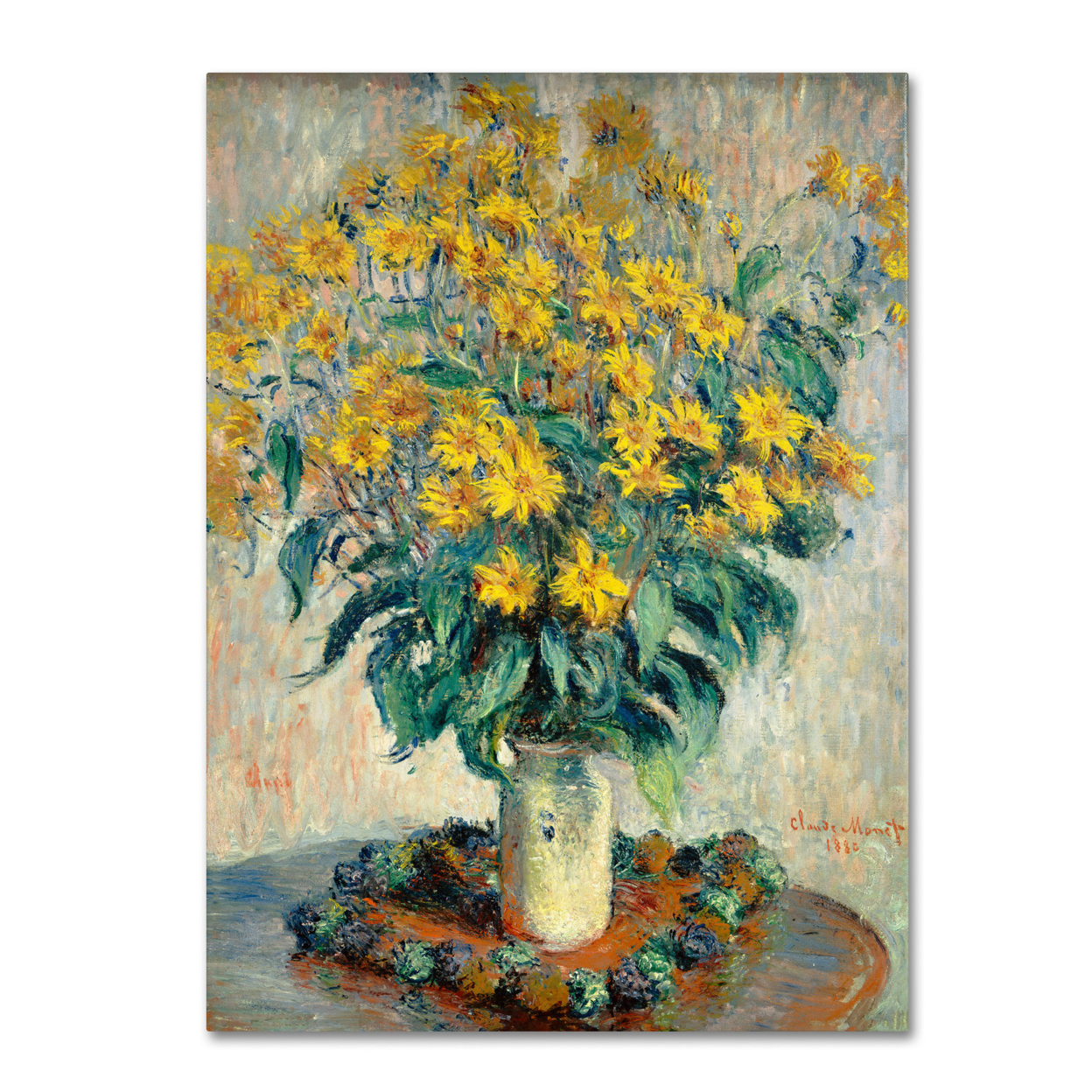 Claude Monet 'Jerusalem Artichoke Flowers' Canvas Art 18 X 24