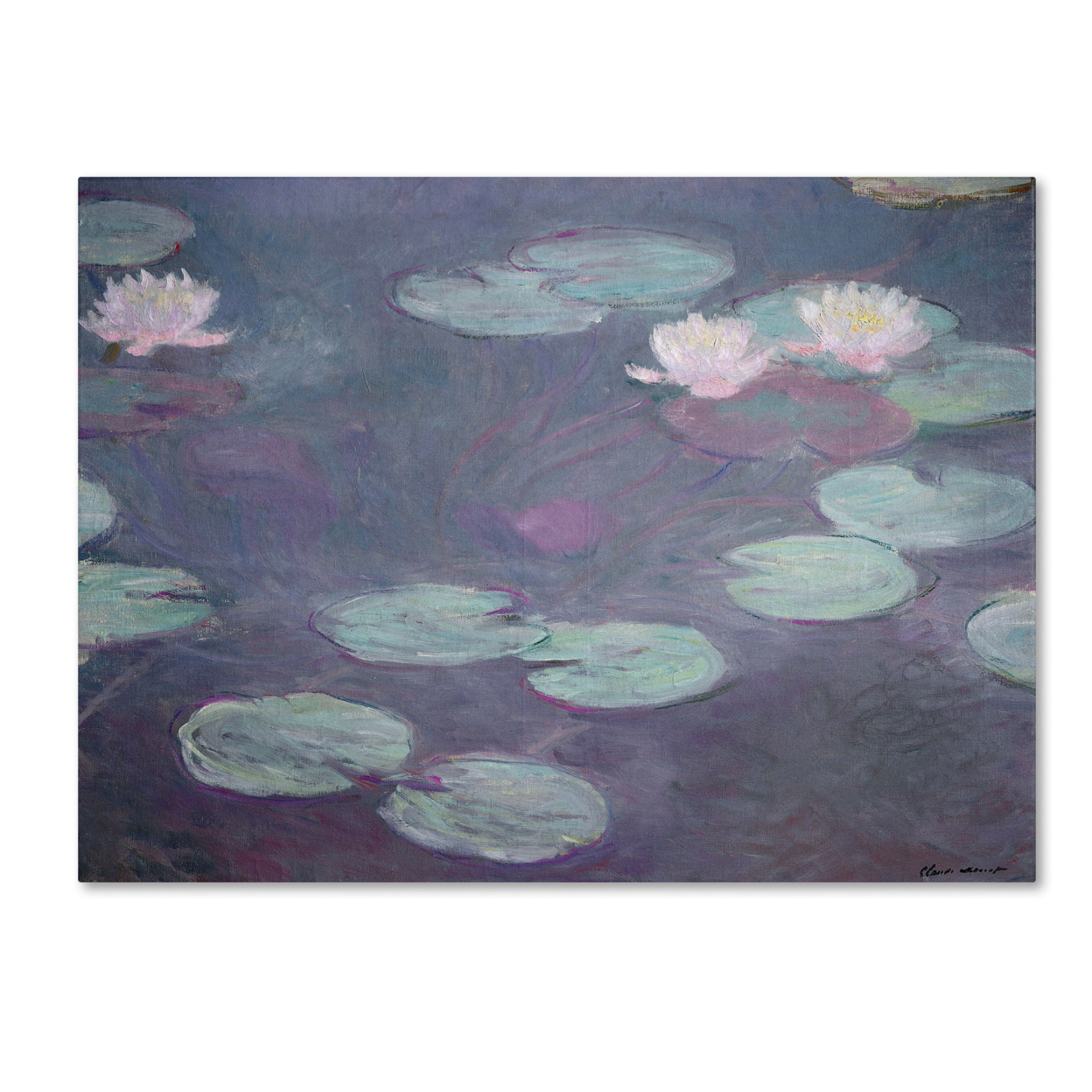 Claude Monet 'Pink Lilies 1897-1899' Canvas Art 18 X 24