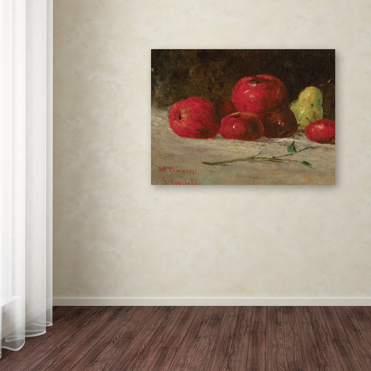 Gustave Courbet 'Still Life Apples And Pears' Canvas Art 18 X 24