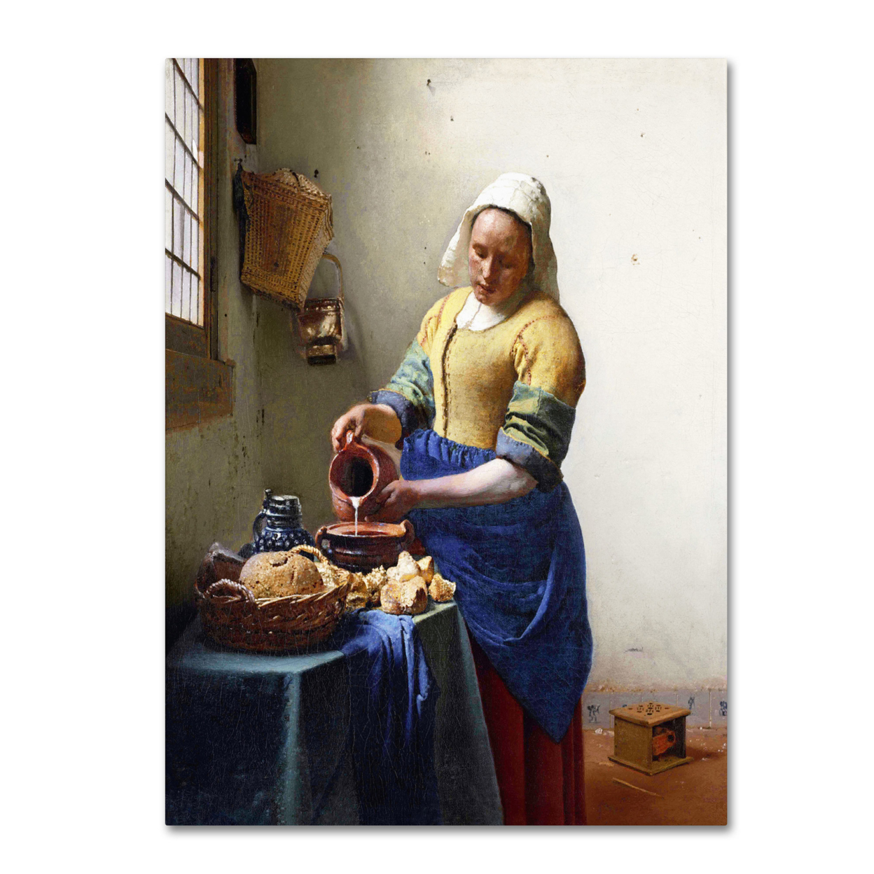 Jan Vermeer 'The Milkmaid 1658-60' Canvas Art 18 X 24