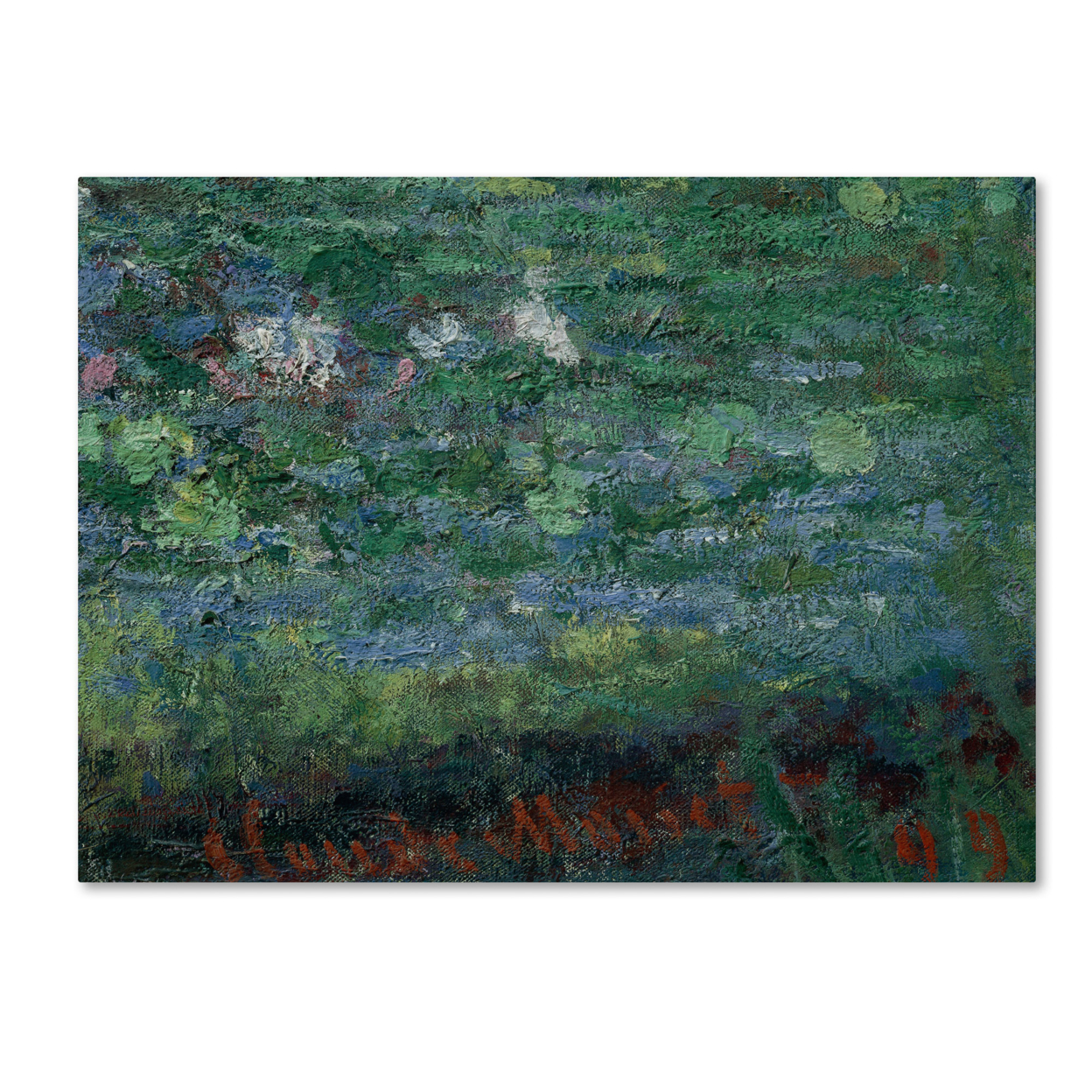 Claude Monet 'The Waterlily Pond Green Harmony' Canvas Art 18 X 24