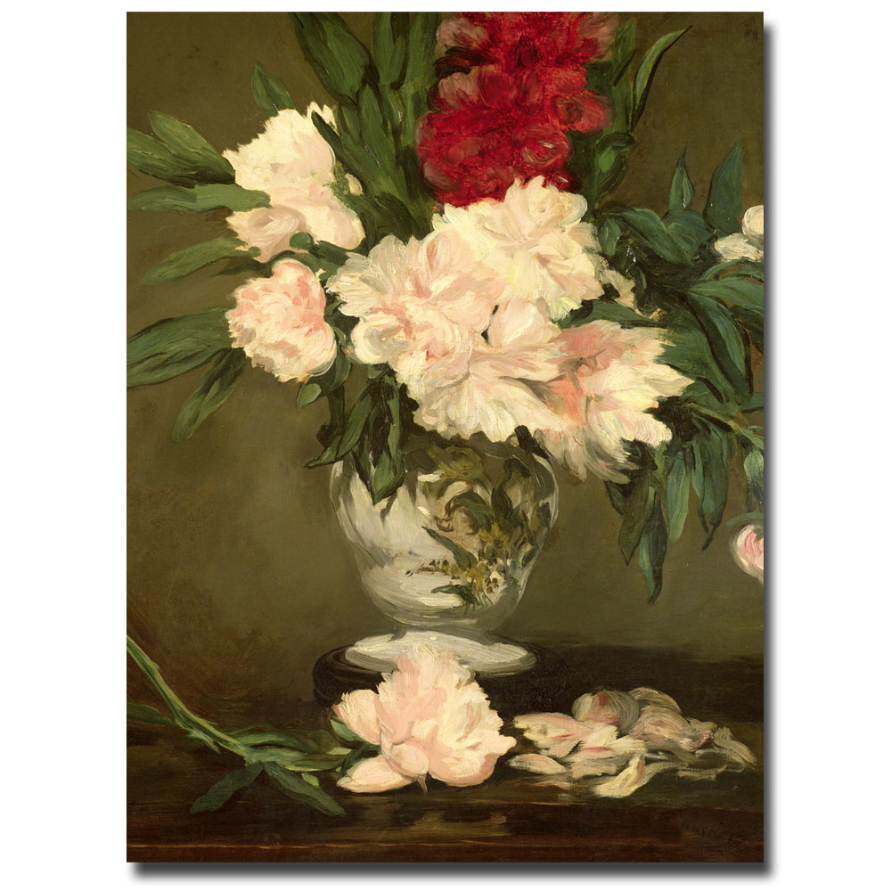Edouard Manet 'Vase Of Peonies 1864' Canvas Art 18 X 24