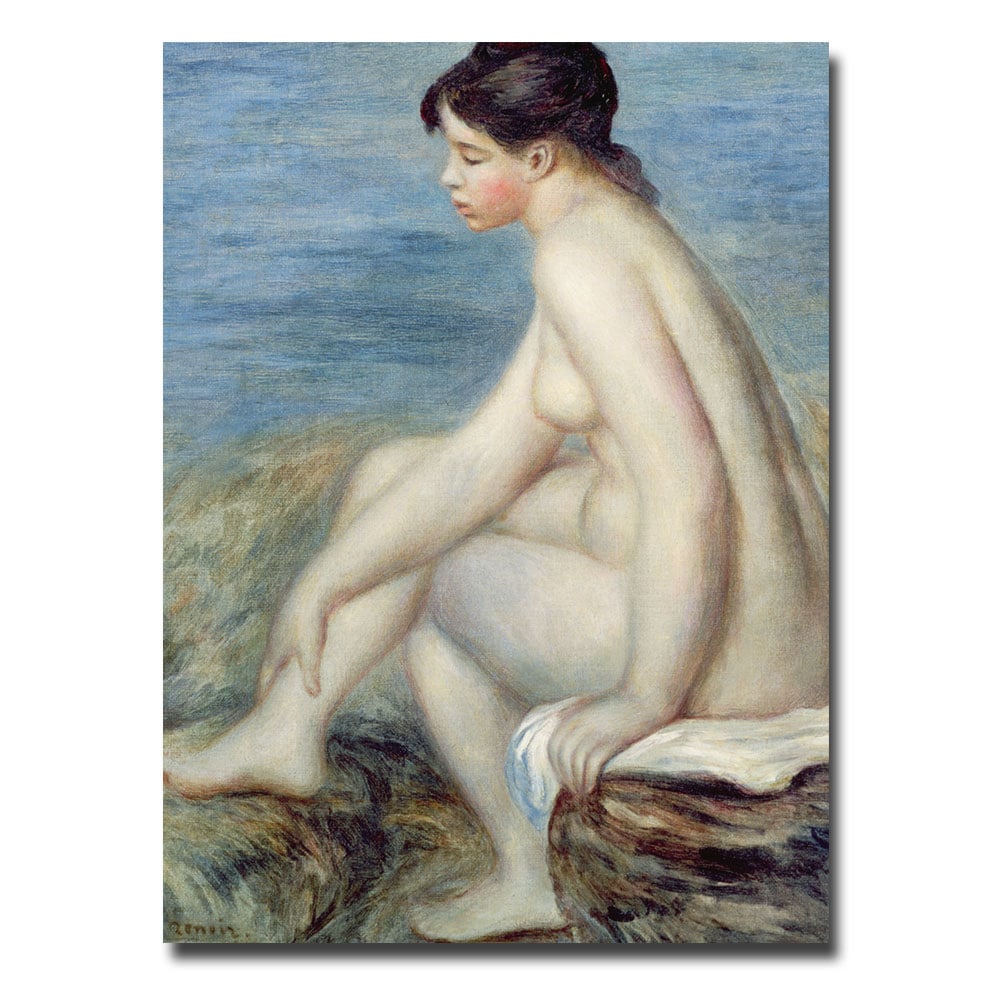 Pierre Auguste Renoir 'Seated Bather' Canvas Art 18 X 24