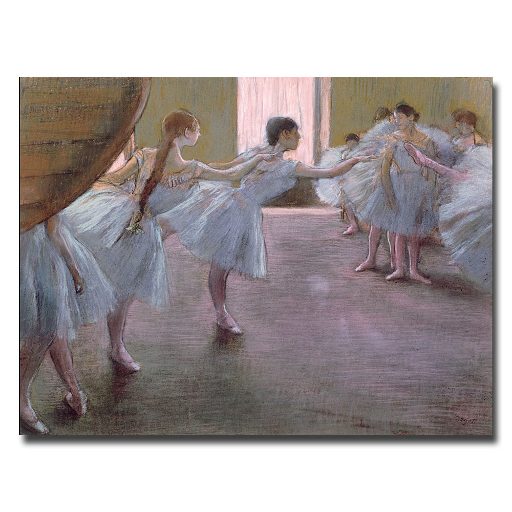 Edgar Degas 'Dancers At Rehearsal, 1875-77' Canvas Art 18 X 24