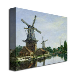 Eugene Boudin 'Dutch Windmills' Canvas Art 18 X 24