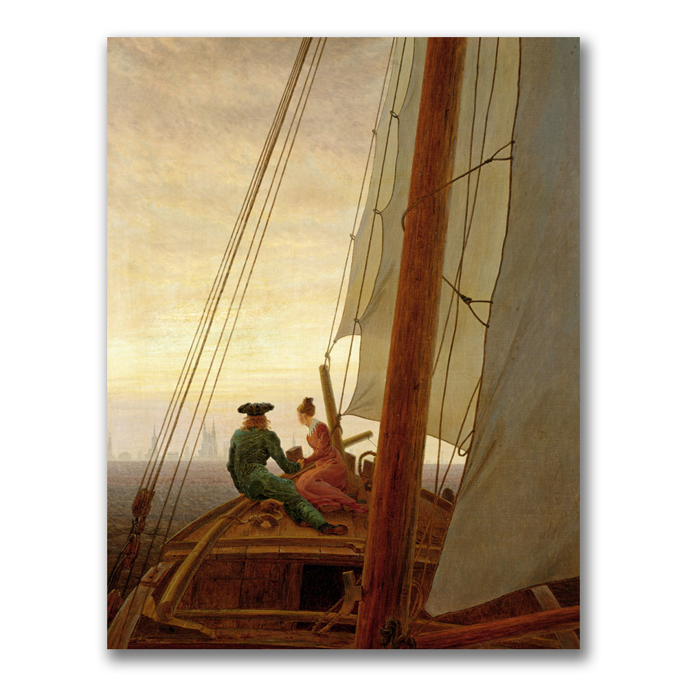 Caspar David Friedrich 'On Board A Sailing Ship' Canvas Art 18 X 24