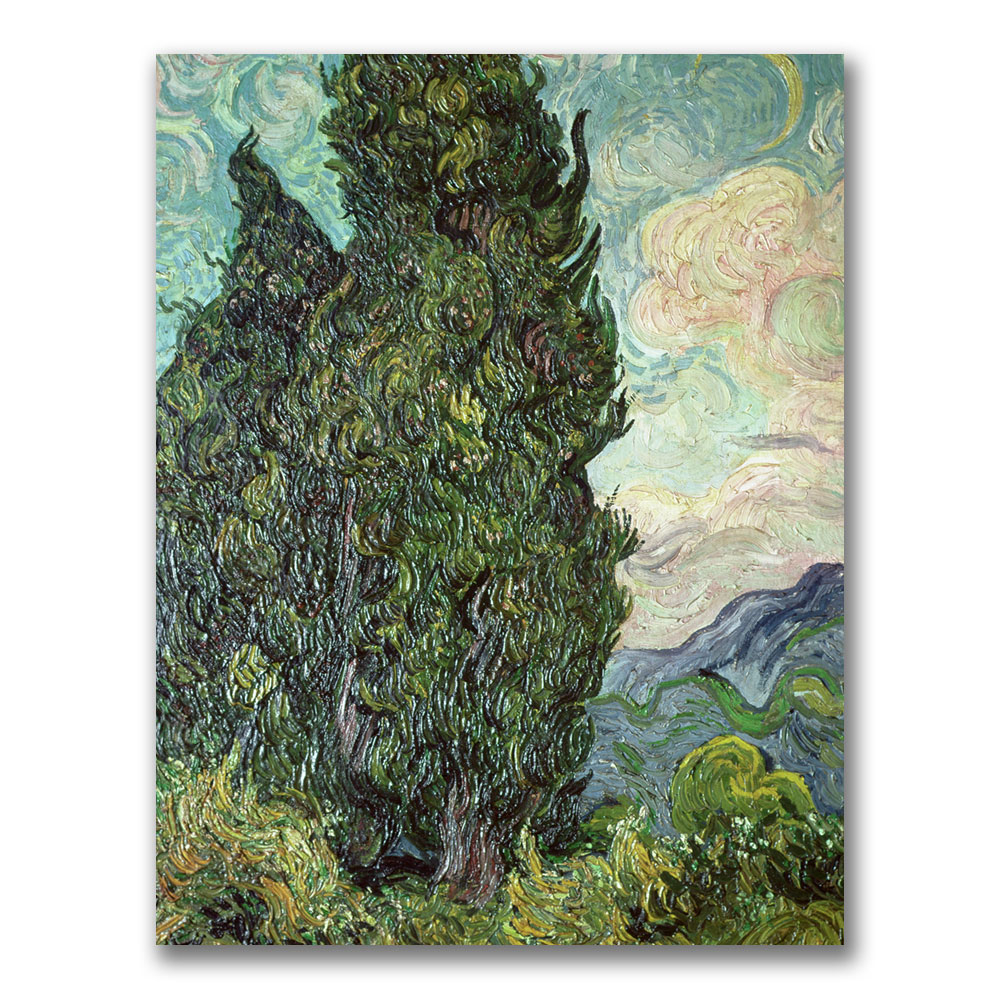 Vincent Van Gogh 'Cypresses,1889' Canvas Art 18 X 24
