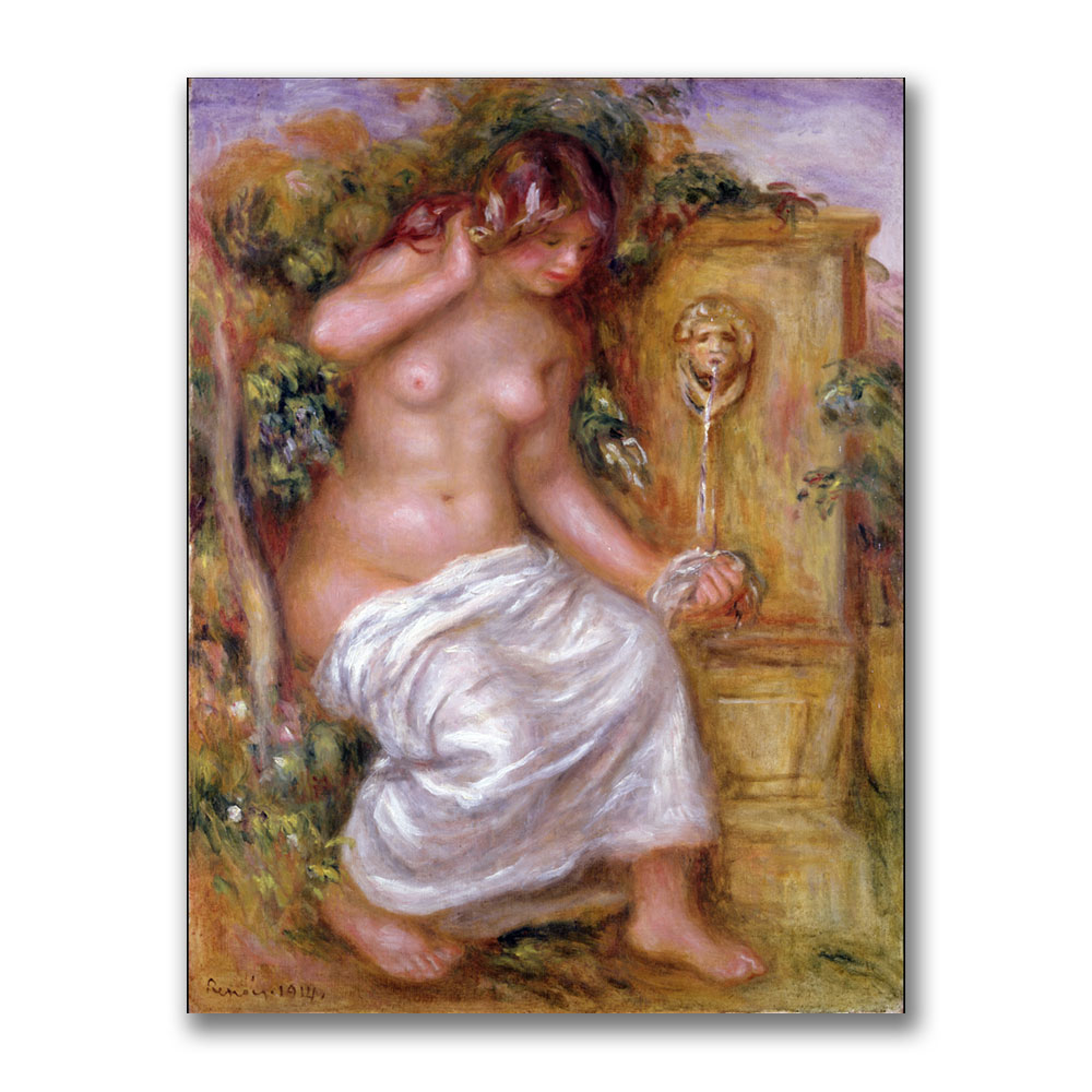 Pierre Renoir 'The Bather At The Fountain' Canvas Art 18 X 24