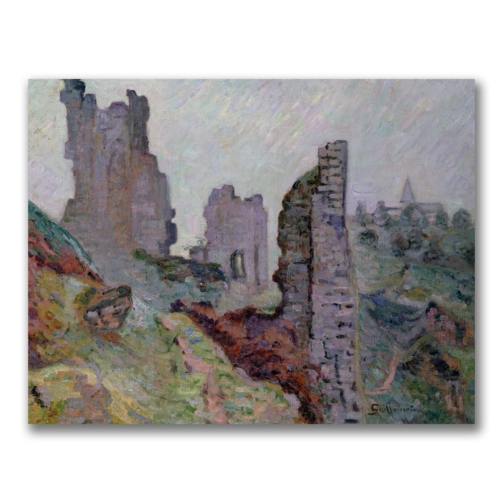 Jean Baptiste Guillamin 'Ruins In The Fog' Canvas Art 18 X 24