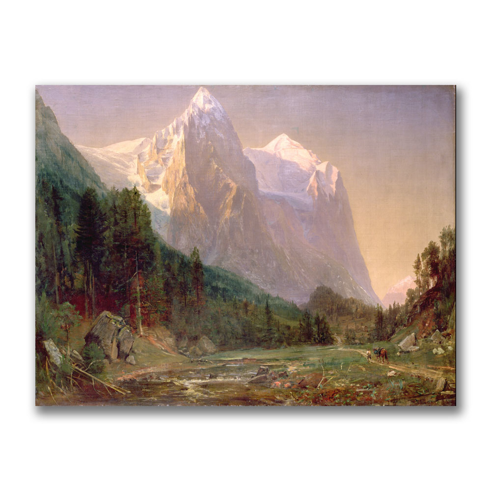 Thomas Whittredge 'Sunrise On The Wetterhorn 1858' Canvas Art 18 X 24