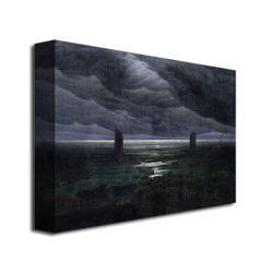 Caspar Friedrich 'Sea Shore In Moonlight' Canvas Art 18 X 24