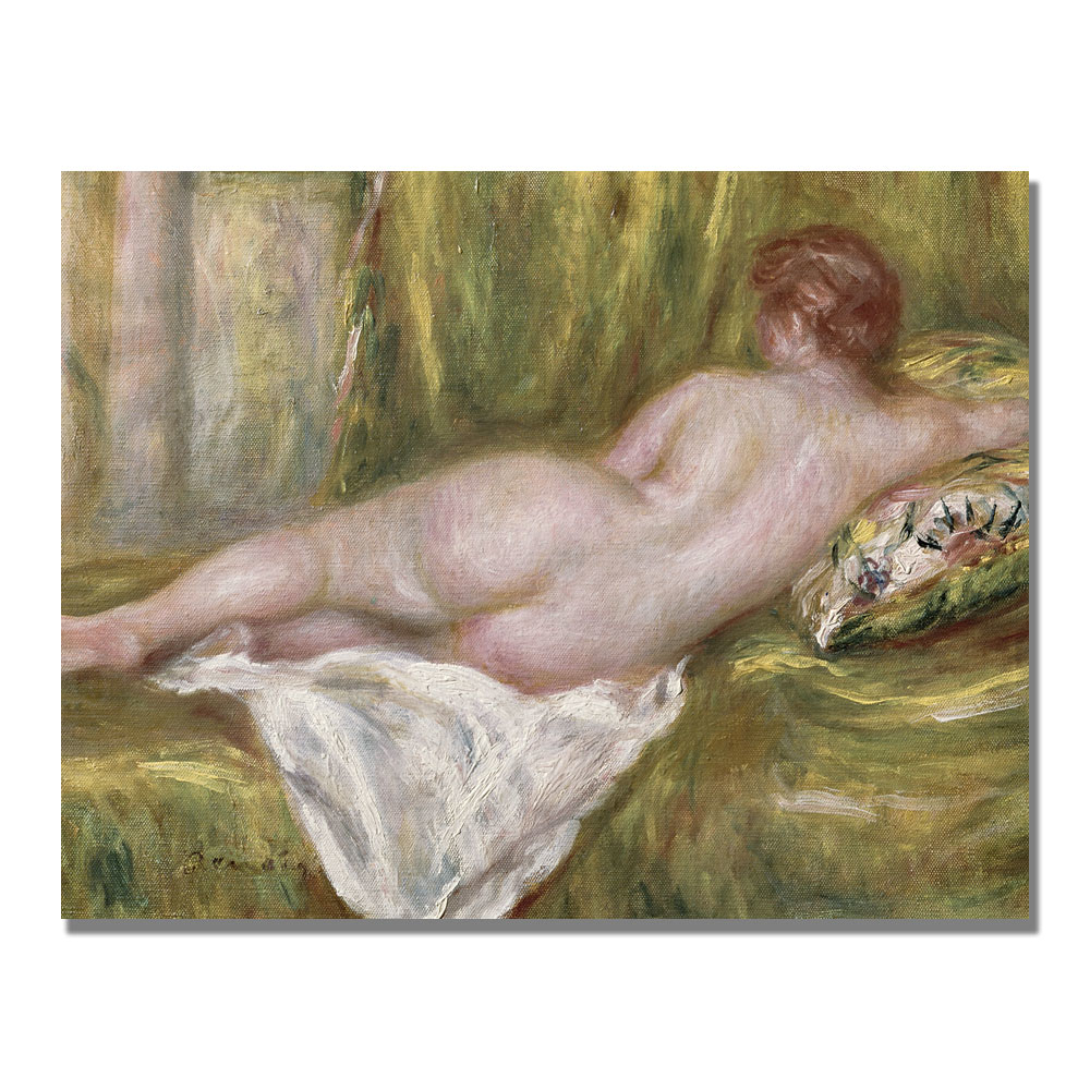 Pierre Renoir 'Reclining Nude From The Back' Canvas Art 18 X 24