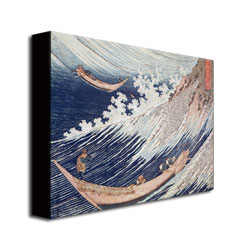 Katsushika Hokusai 'Two Small Fishing Boats' Canvas Art 18 X 24