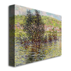 Claude Monet 'Vetheuil View From Lavacourt' Canvas Art 18 X 24