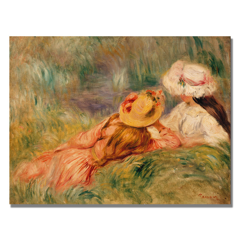 Pierre Renoir 'Young Girls By The Water' Canvas Art 18 X 24