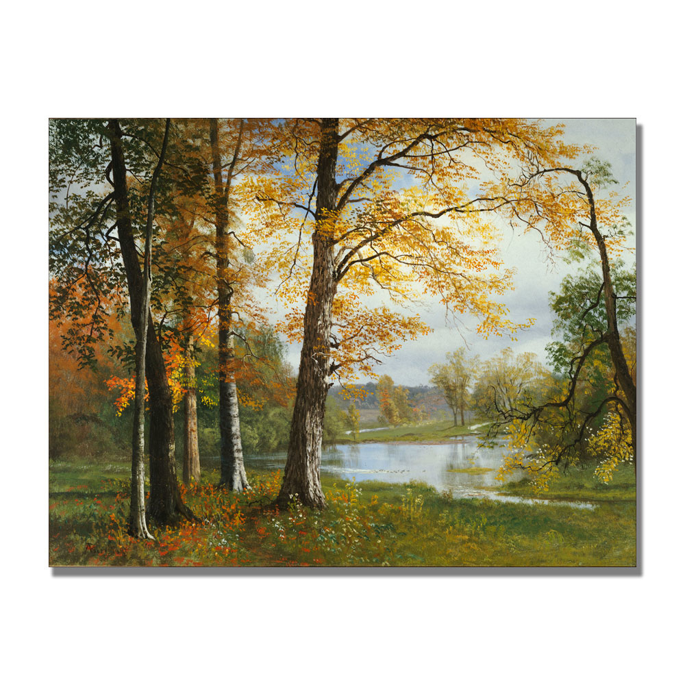 Albert Biersdant 'A Quiet Lake' Canvas Art 18 X 24
