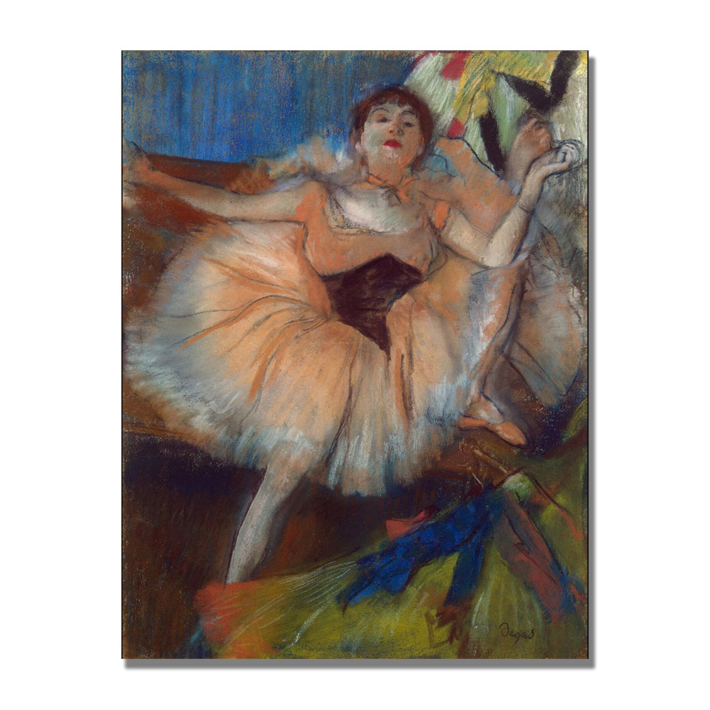 Edgar Degas 'Seated Dancer 1879' Canvas Art 18 X 24