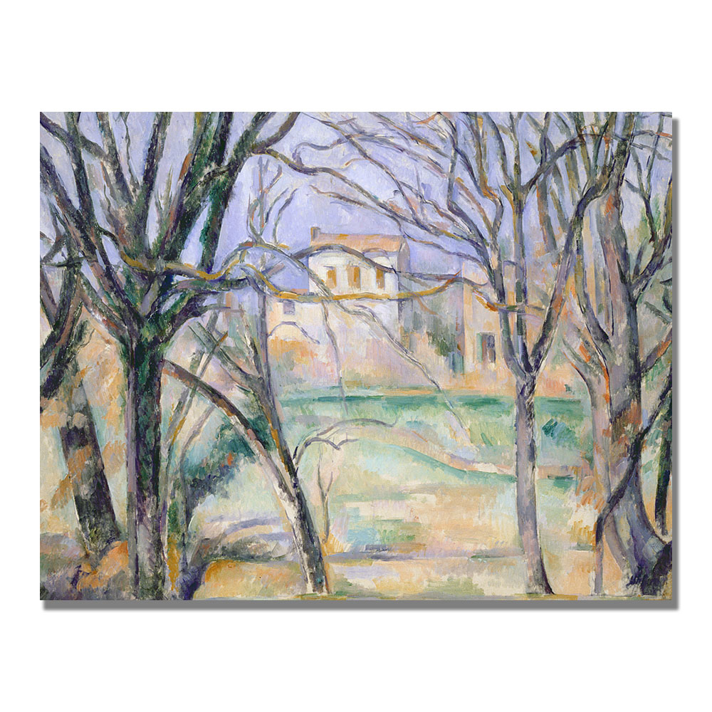 Paul Cezanne 'Trees And Houses' Canvas Art 18 X 24