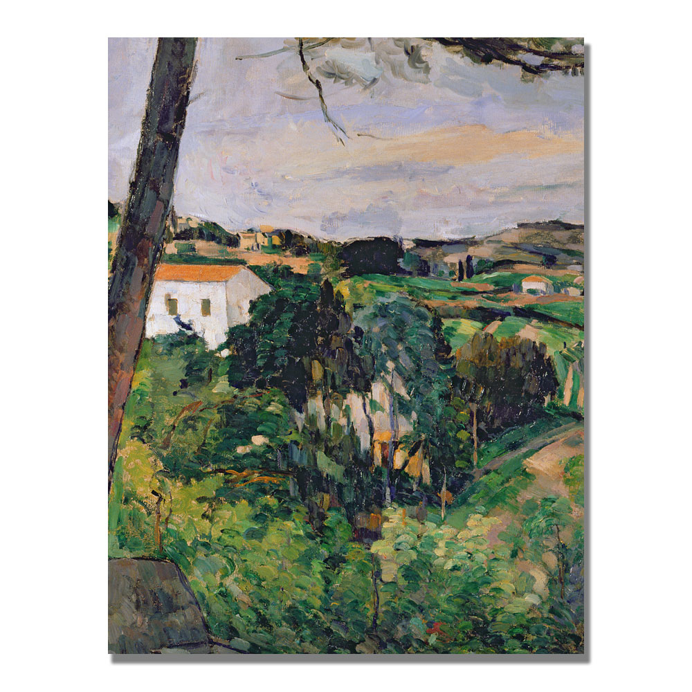 Paul Cezanne 'Landscape With Red Roof' Canvas Art 18 X 24