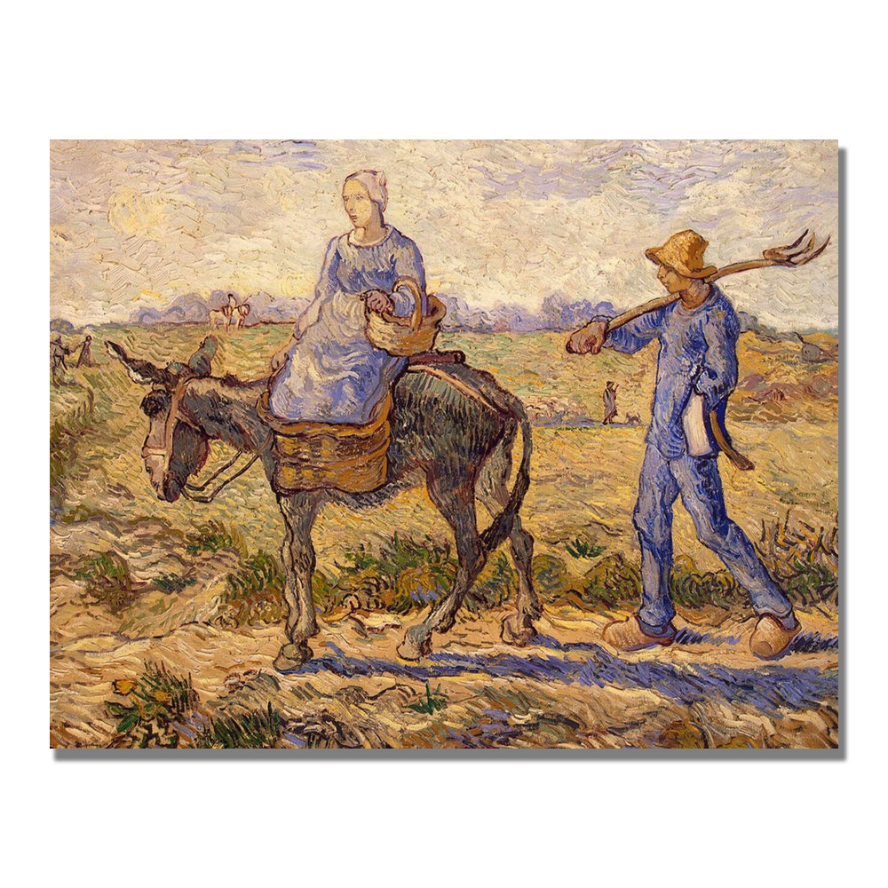 Vincent Van Gogh 'Morning Going Out To Work' Canvas Art 18 X 24