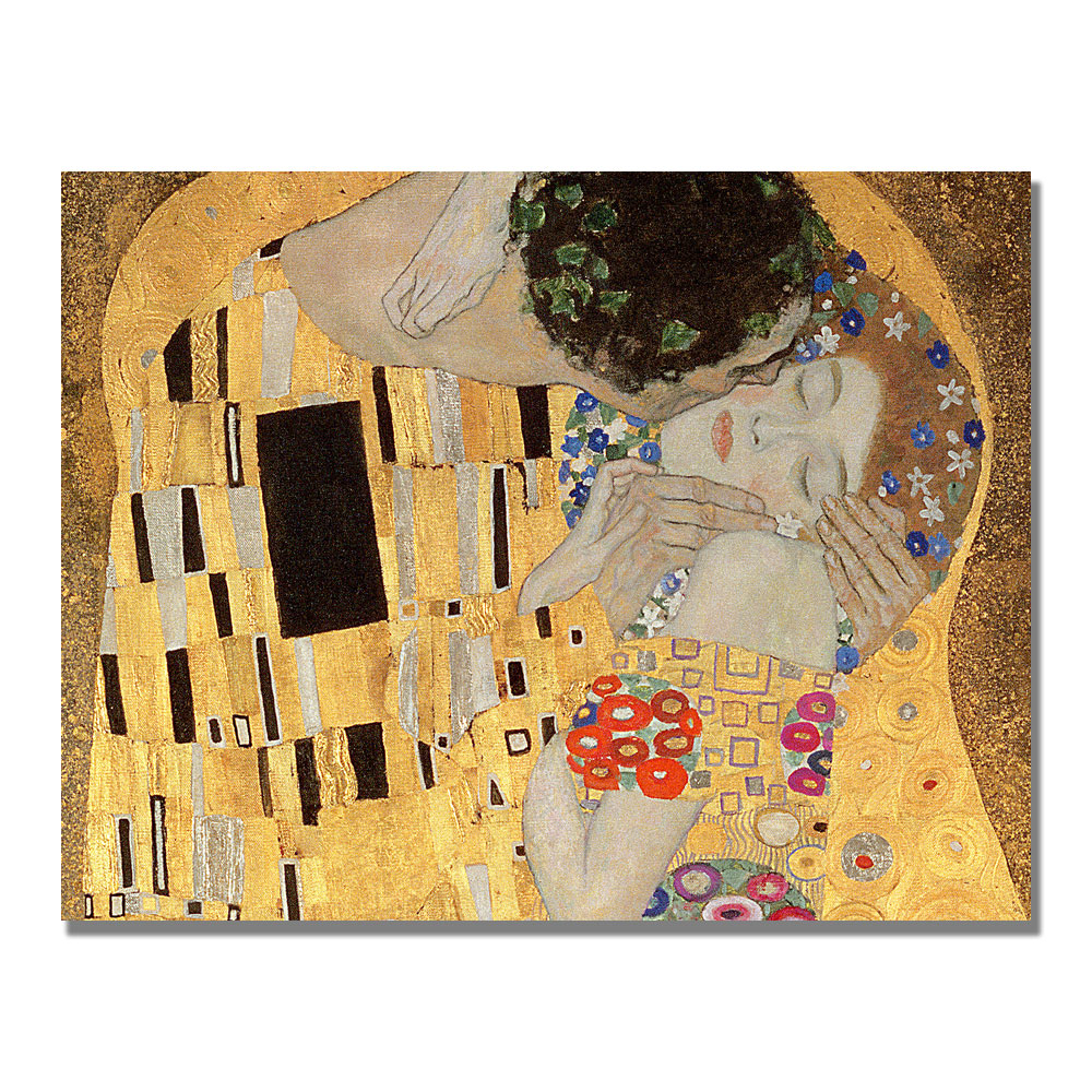 Gustav Klimt 'The Kiss' Canvas Art 18 X 24