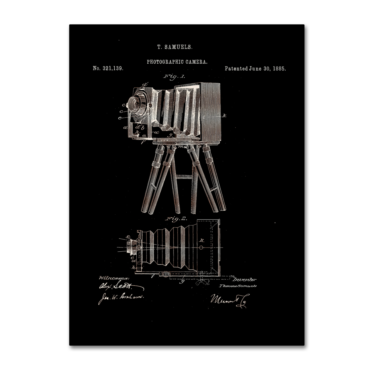 Claire Doherty 'Photographic Camera Patent 1885 Black' Canvas Art 18 X 24