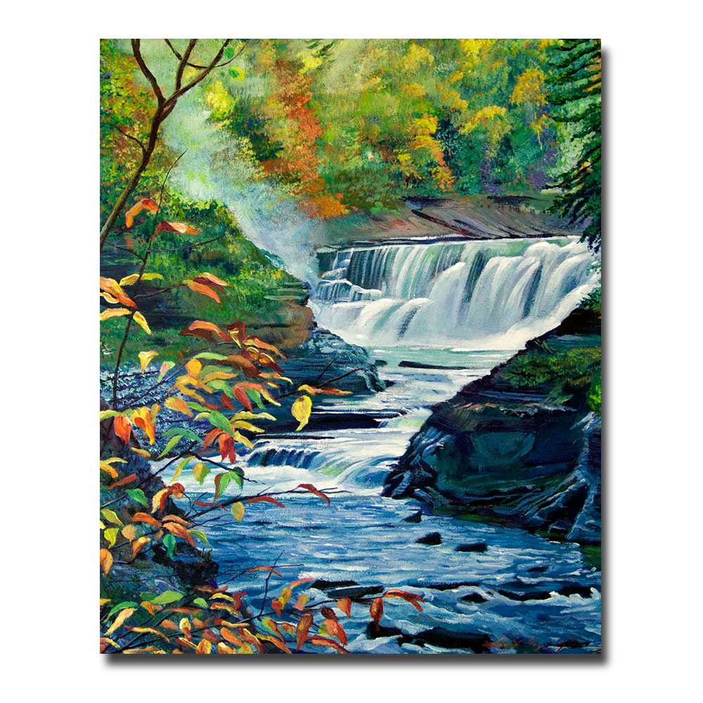 David Lloyd Glover 'Geneese River In Autumn' Canvas Art 18 X 24