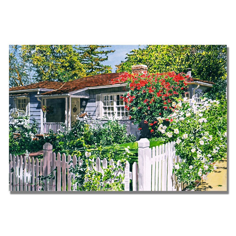 David Lloyd Glover 'Rose Cottage' Canvas Art 18 X 24