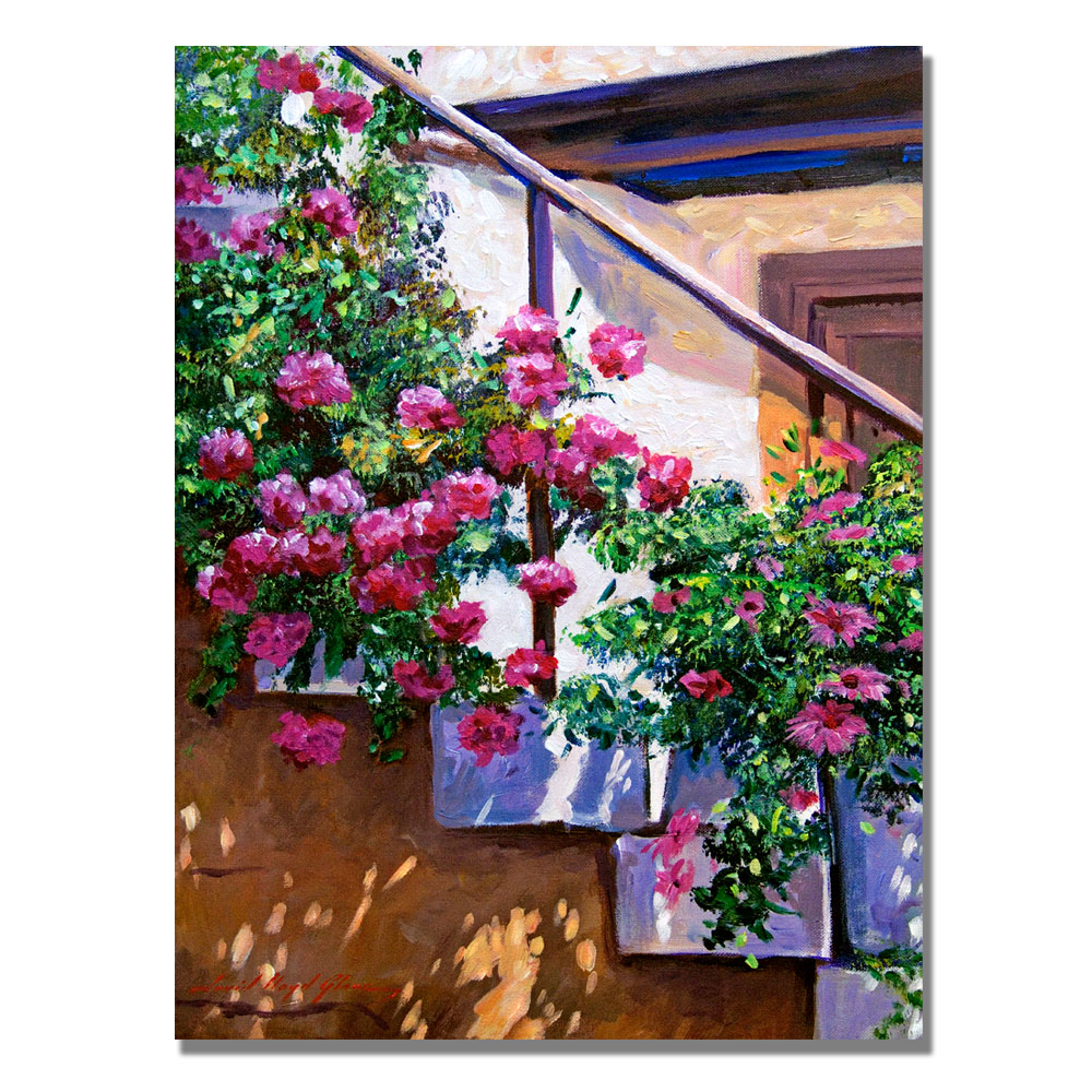 David Lloyd Glover 'Stairway Floral' Canvas Art 18 X 24