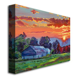 David Lloyd Glover 'The Sun Sets Over The Hill' Canvas Art 18 X 24