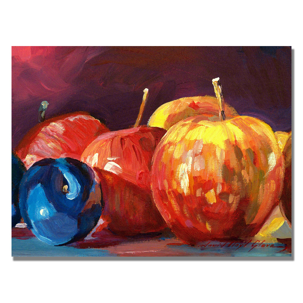David Lloyd Glover 'Ripe Plums And Apples' Canvas Art 18 X 24