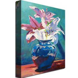 David Lloyd Glover 'Lilies In Blue' Canvas Art 18 X 24