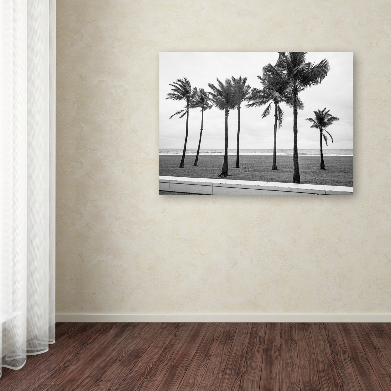 Preston 'Florida BW Beach Palms' Canvas Art 18 X 24