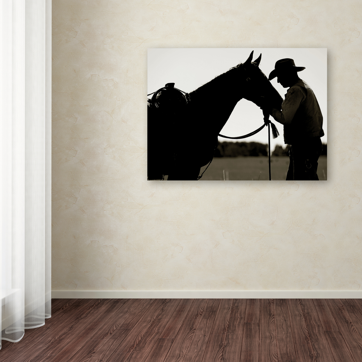 Preston 'Montana Horse Rancher Shadow' Canvas Art 18 X 24