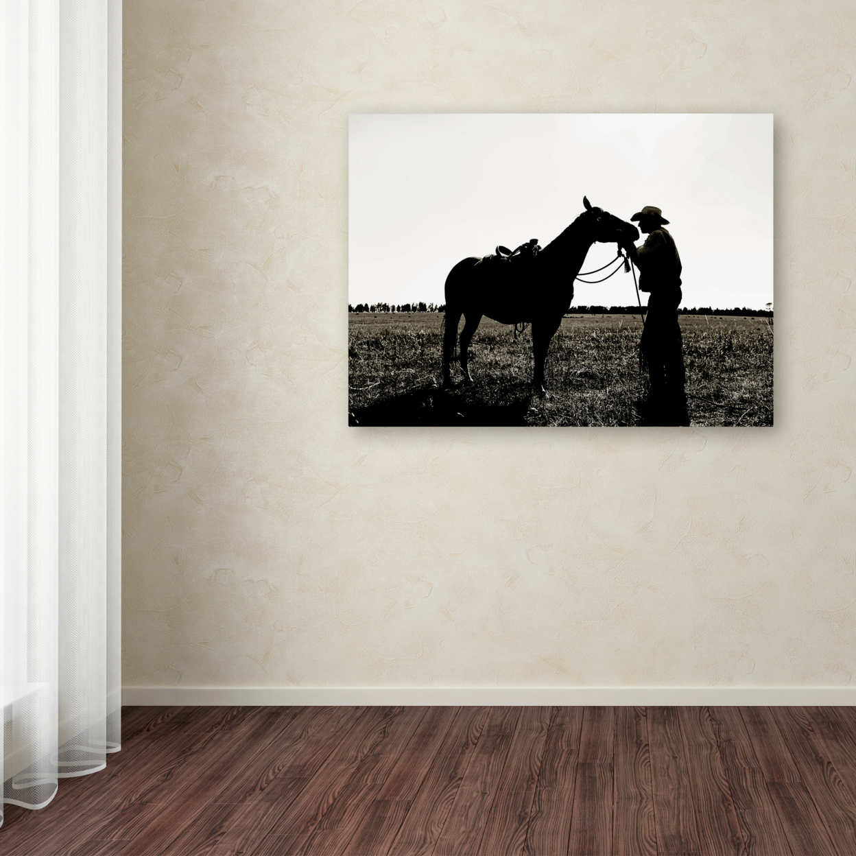 Preston 'Montana Horse Rancher Shadow 2' Canvas Art 18 X 24
