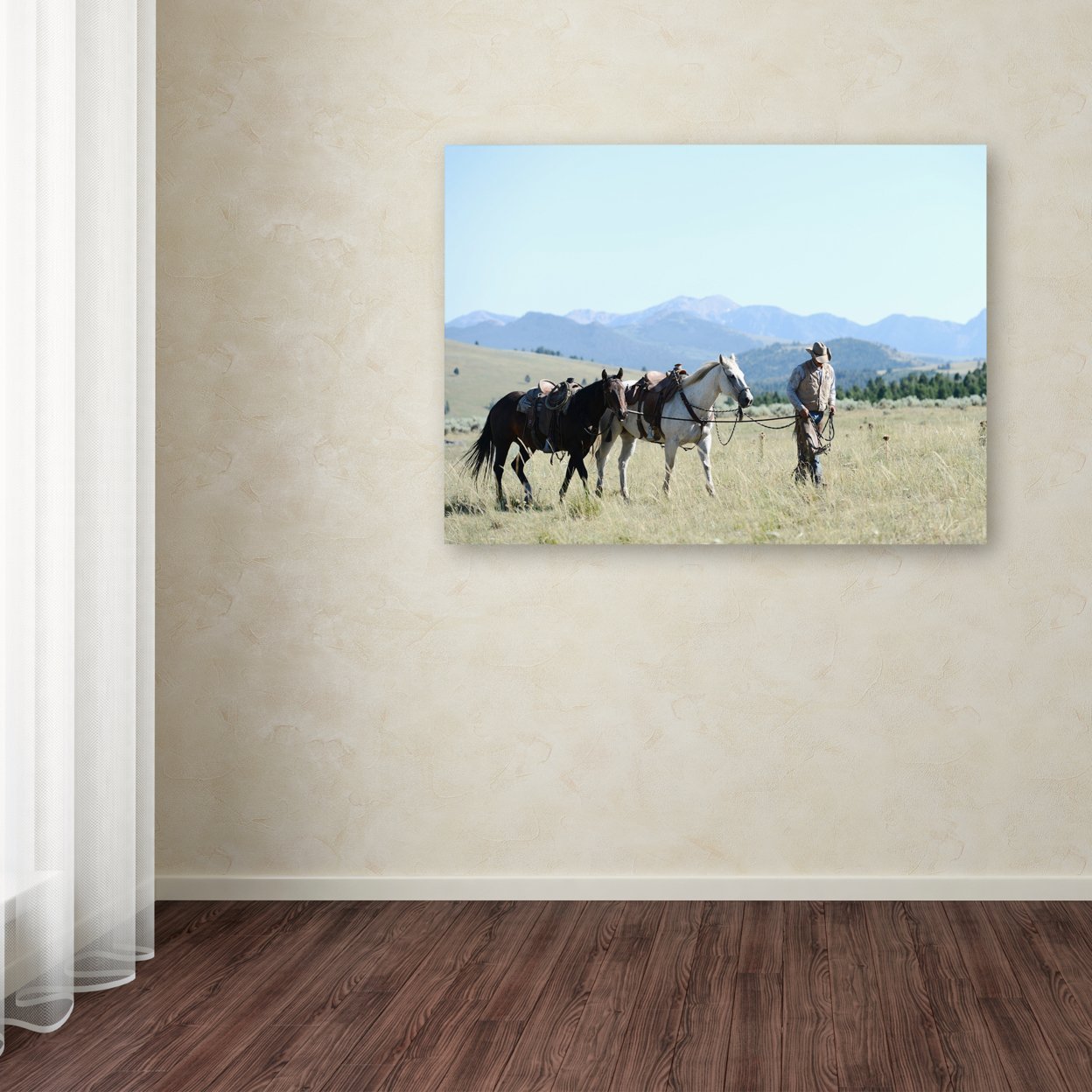 Preston 'Montana Horse Rancher' Canvas Art 18 X 24