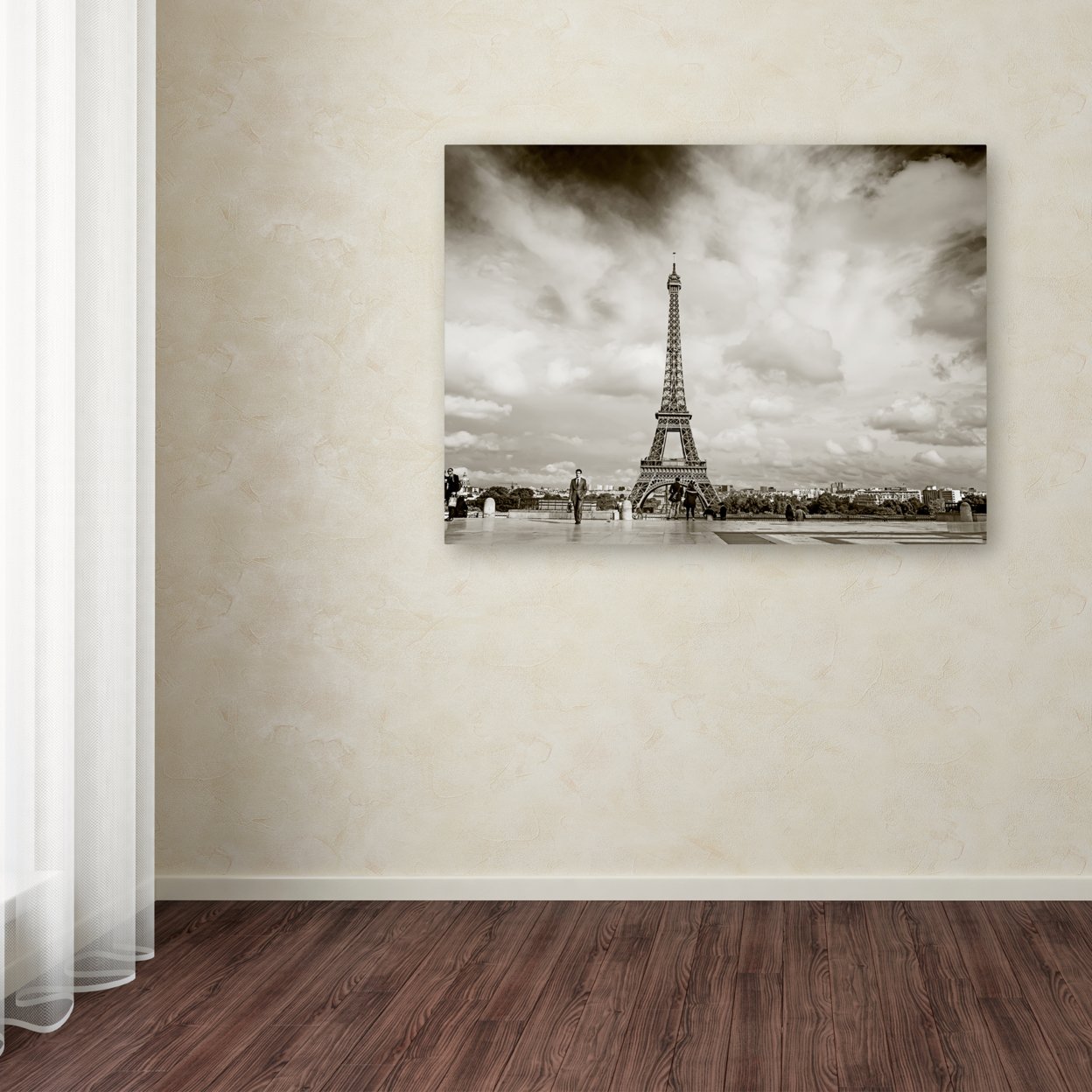 Preston 'Paris Eiffel Tower And Man' Canvas Art 18 X 24