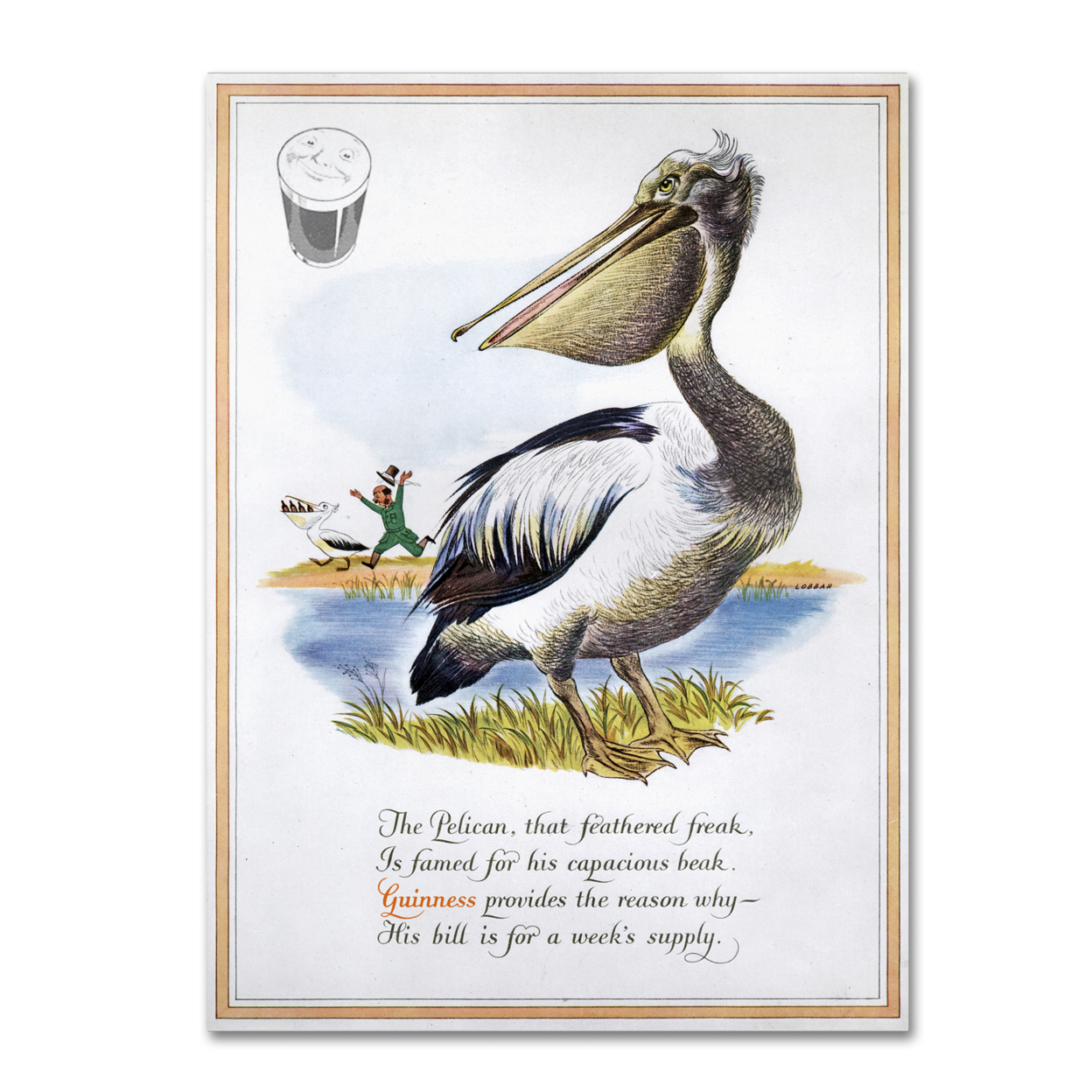 Guinness Brewery 'Guinness Pelican' Canvas Art 18 X 24