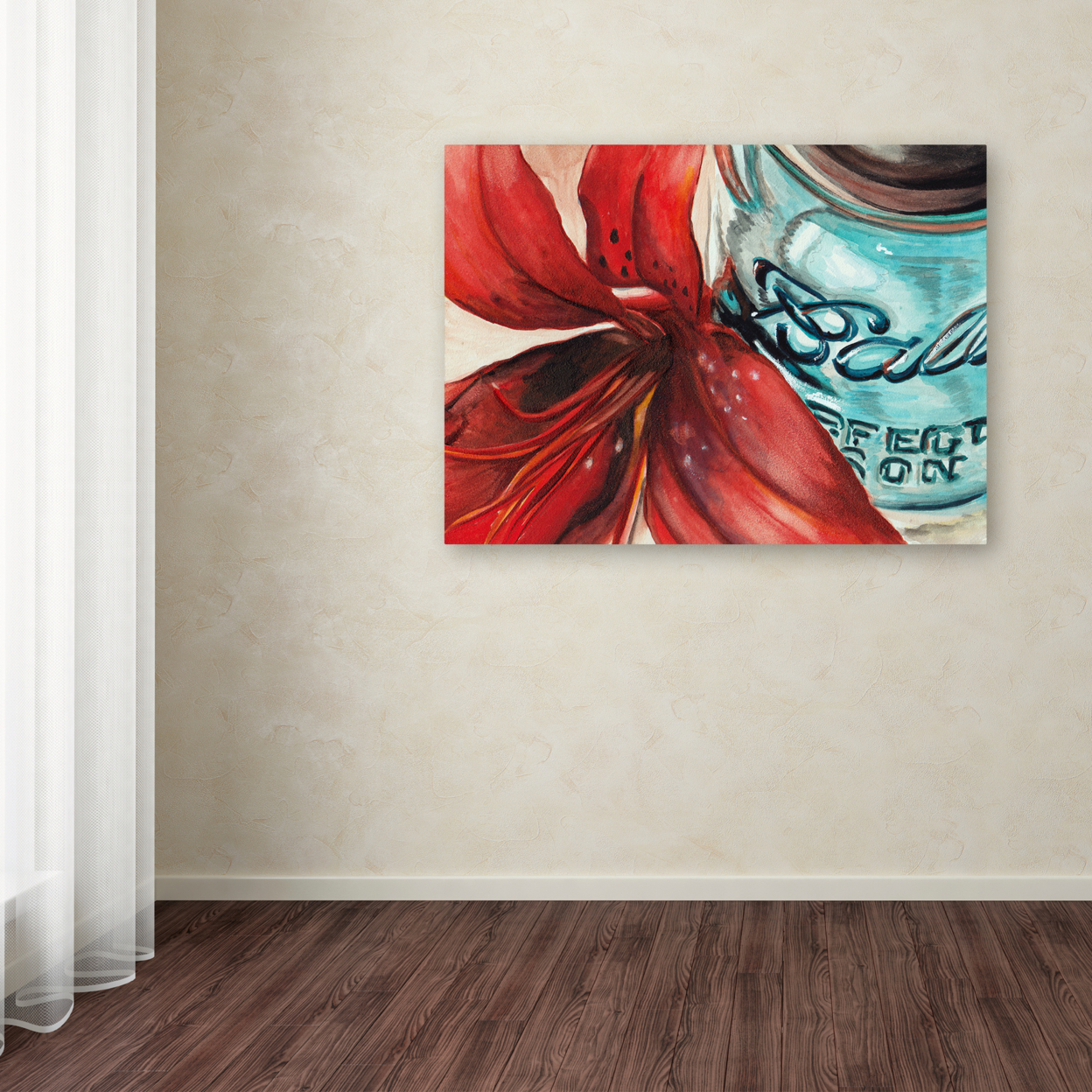 Jennifer Redstreake 'Ball Jar Red Lily' Canvas Art 18 X 24