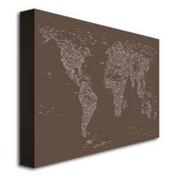 Michael Tompsett 'Font World Map IV' Canvas Art 18 X 24