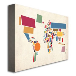 Michael Tompsett 'Abstract Shapes World Map' Canvas Art 18 X 24