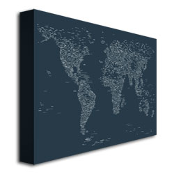 Michael Tompsett 'Font World Map VI' Canvas Art 18 X 24