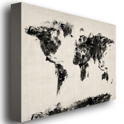 Michael Tompsett 'Abstract Map Of The World' Canvas Art 18 X 24