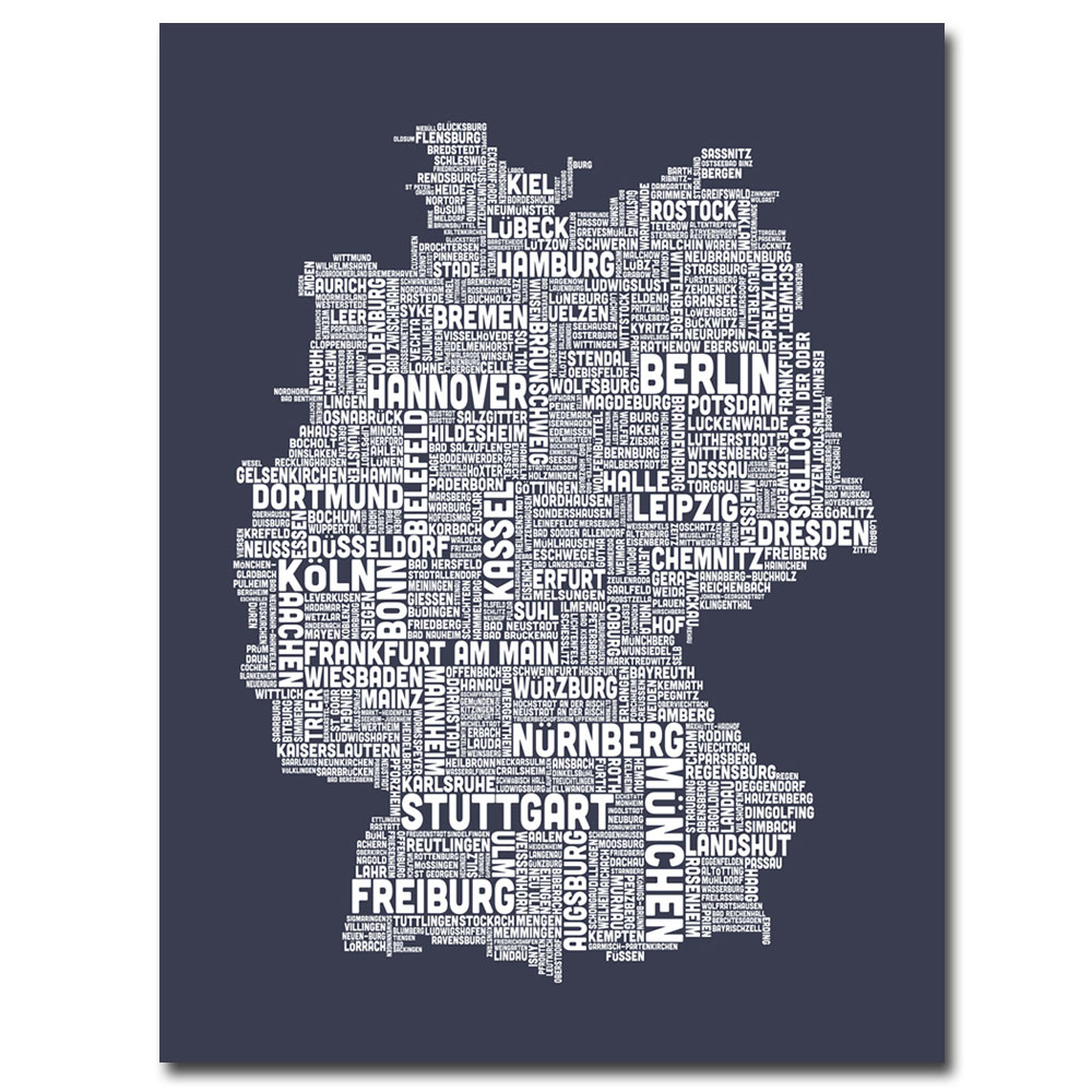 Michael Tompsett 'Germany City Map II' Canvas Art 18 X 24